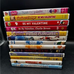 13 Child/Classroom Friendly DVDS Curious George, Charlie Brown, Chipmunks, Etc